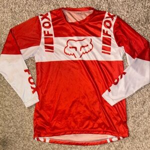 Fox Racing Red & White Long Sleeve Riding Shirt